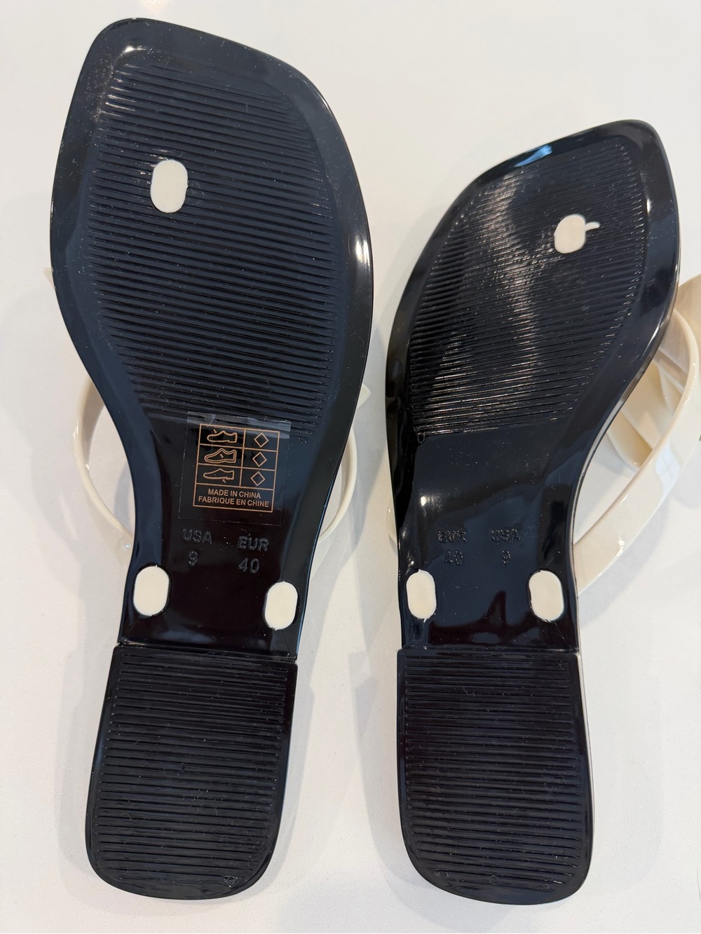 Jeffrey Campbell Black Footbed Sandals with Cream Bow - Picture 2 of 3